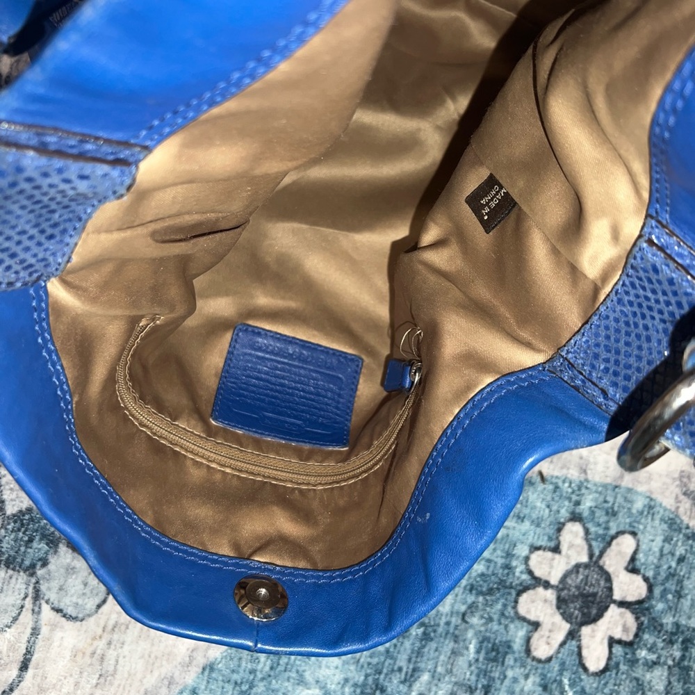 Coach Penelope Blue Leather Hobo Bag w/COA - Picture 7 of 15